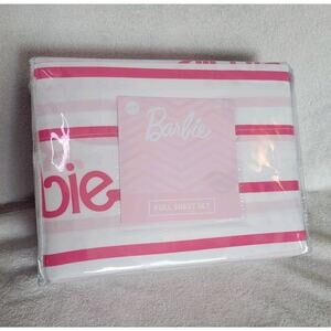 Barbie Movie FULL/Double Sheet Set 100% Cotton Pink White NEW